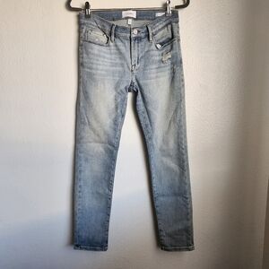 FRAME Le Garçon Jeans Size 25 Slim Boyfriend Light Wash Distressed Stretch